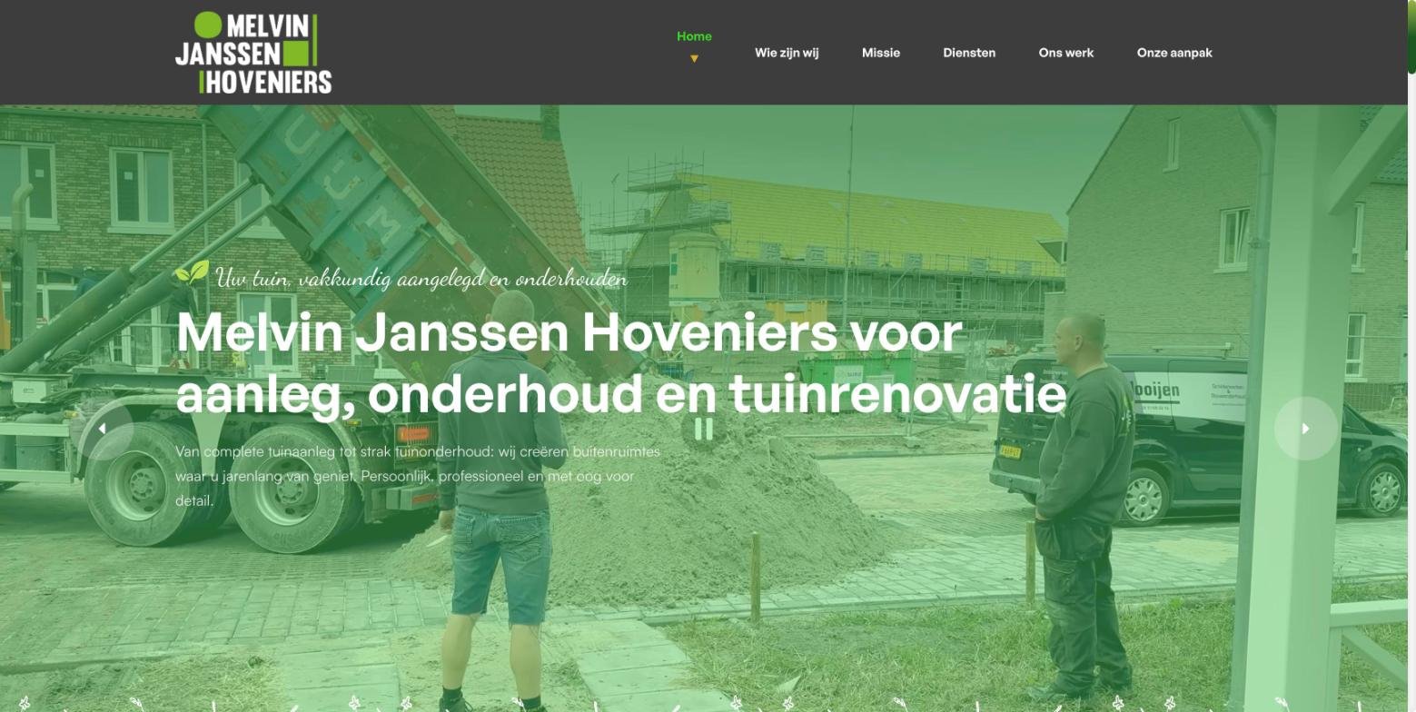Website van Melvin Janssen Hoveniers
