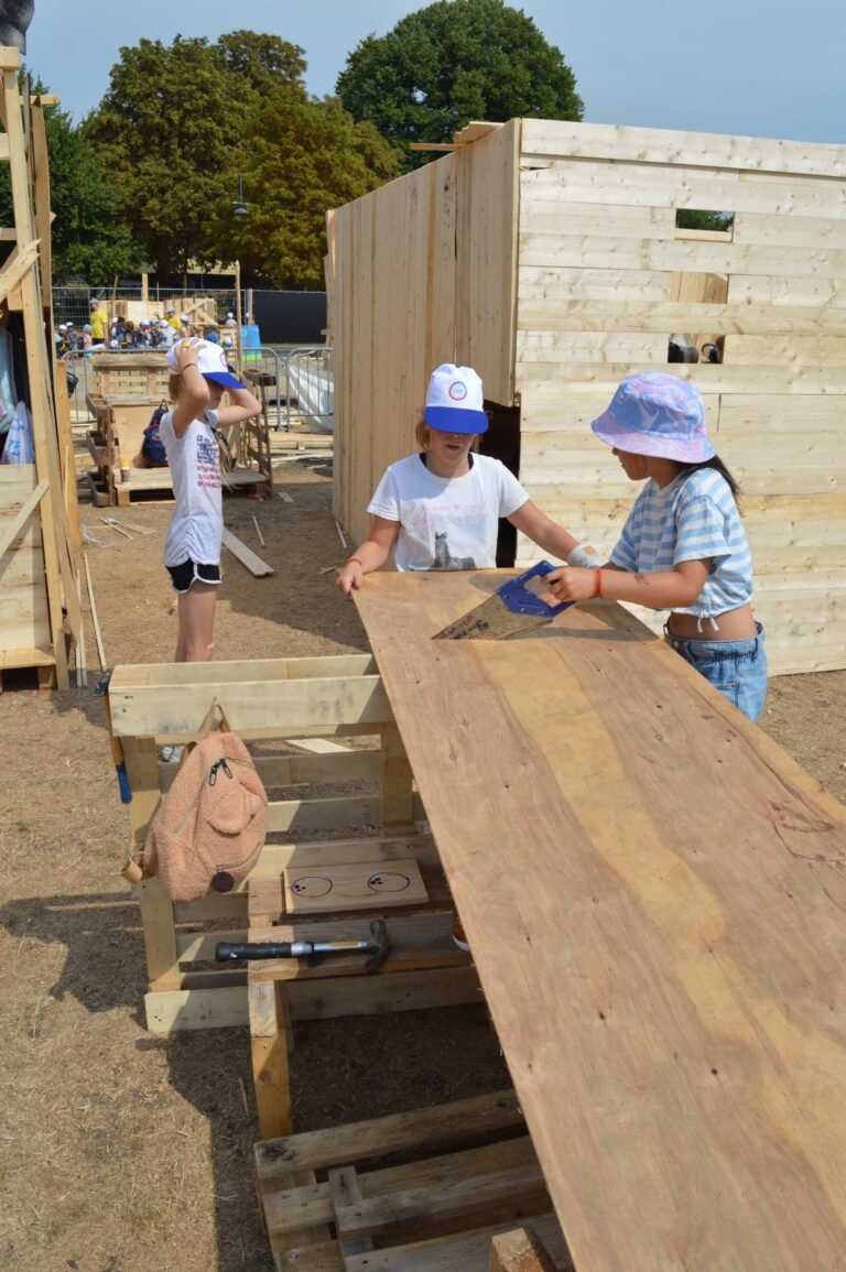 Kinderen zagen een plank